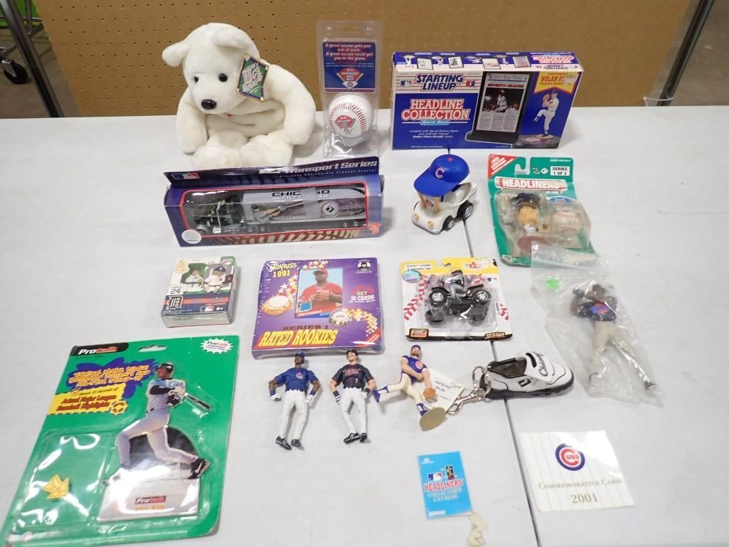 Toy / Sports lot including Starting Lineup, Action Figures, Headliners, Plush, Chicago Cubs and Whit (1 of 11)