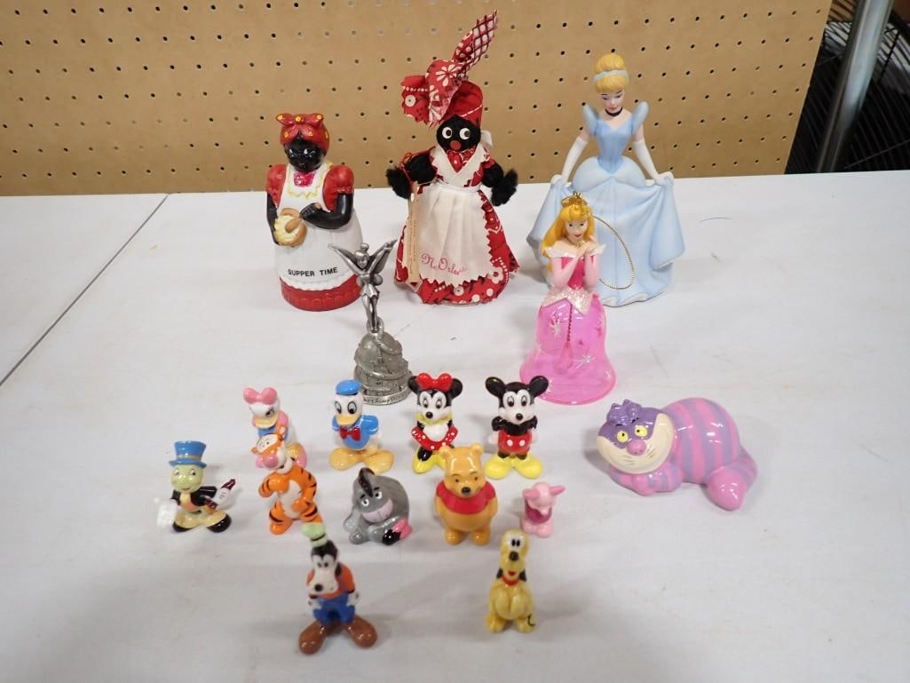 Assorted Figurine Lot including Walt Disney, Black Americana, Etc. Mickey and Minnie Mouse, Winnie t (1 of 9)