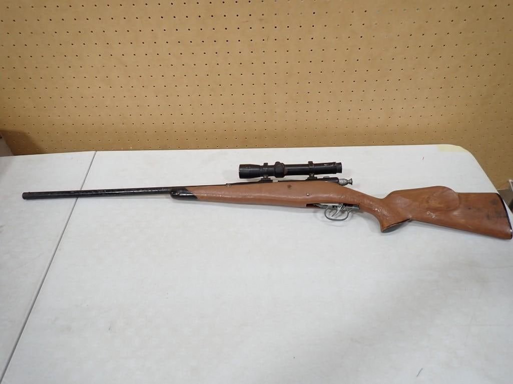 Vintage Toy Rifle Gun with Scope: Vintage Toy Rifle Gun with Scope 38x6x2" All pictures are considered part of the description and should be examined carefully by bidders. Live Auctioneers is now offering Live Shipping through the