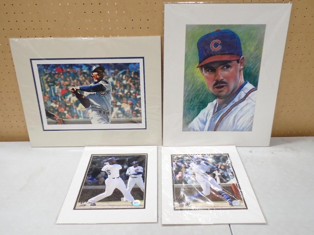 4 Baseball Prints including Pencil Signed Bill Purdon of Billy Williams, Greg Maddox, Derek Lee, (1 of 14)
