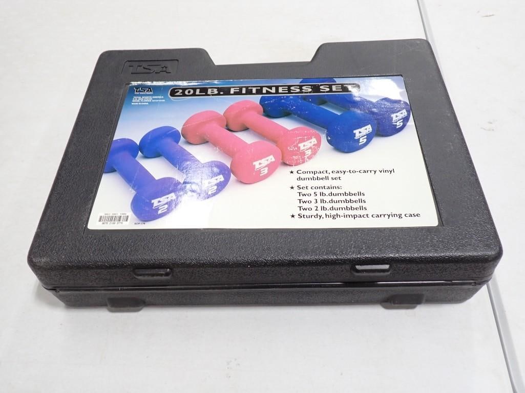 Set of 6 Dumbbells or Hand Weights in a Plastic Case (1 of 6)