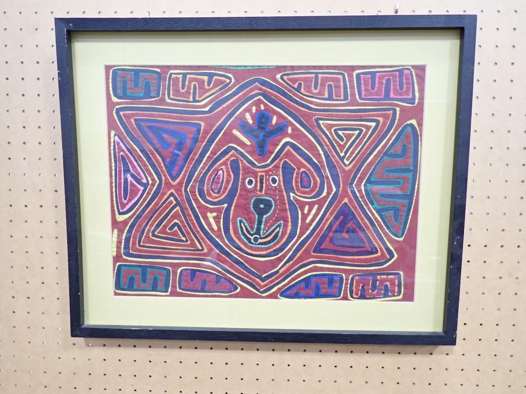 Framed Picture of a dog made with sewn cloth / fabric (1 of 5)