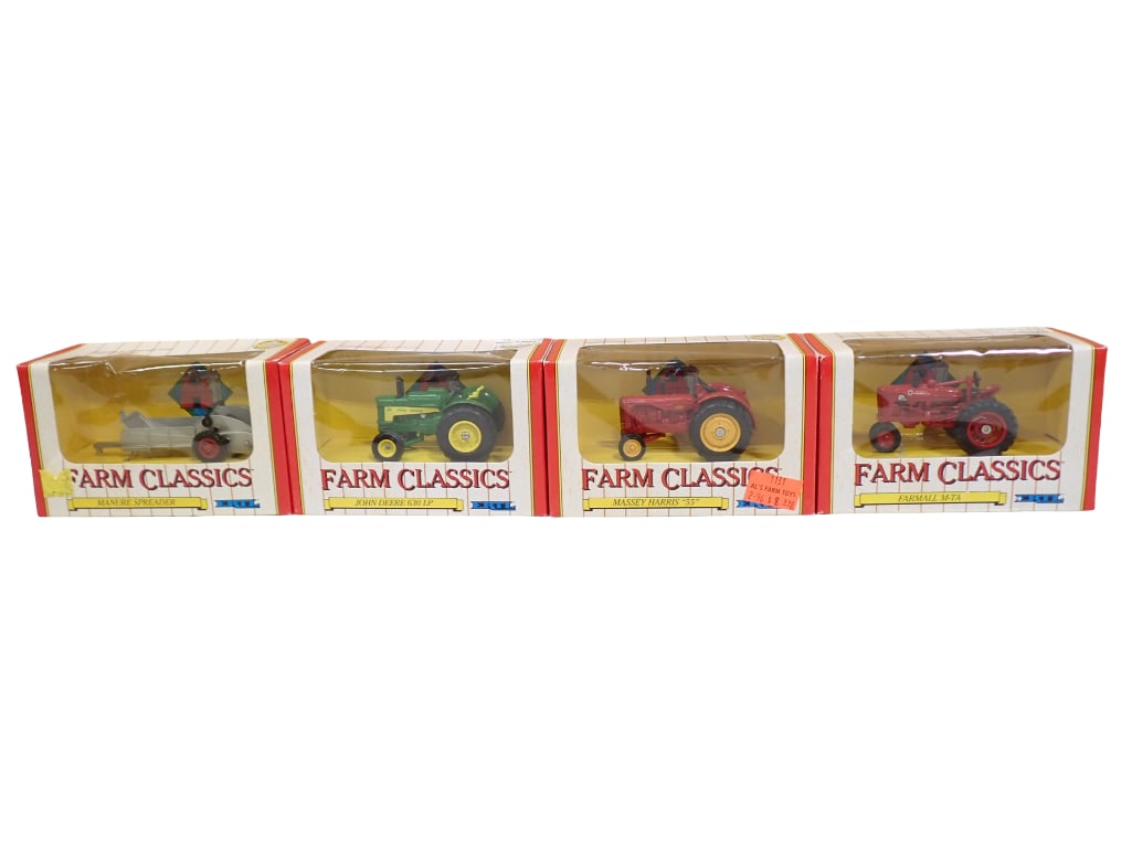 4 Ertl Farm Classics Toys incl John Deere 630 LP Tractor, Massey Harris 55 Tractor, Farmall M-TA Tra (1 of 7)