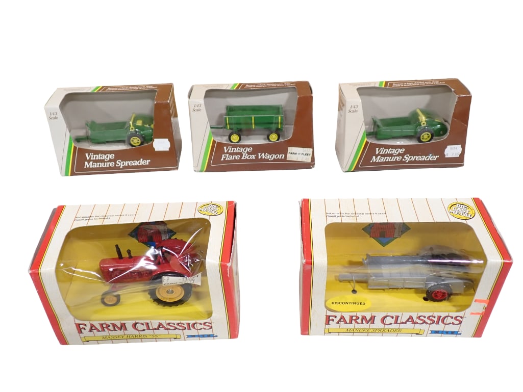 5 New in Box Farm Toys 1:43 Scale incl Ertl Farm Classics Massey Harris 55 Tractor, Ertl Farm Classi (1 of 9)