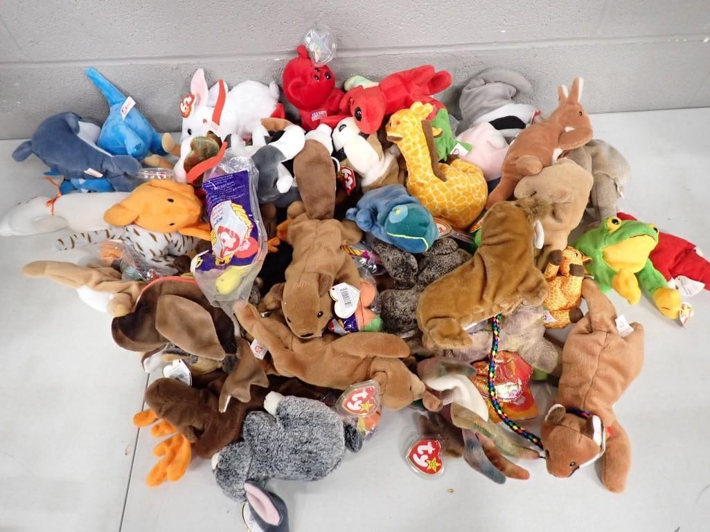 Lot of assorted Plush Stuffed animals including Ty Beanie Babies (1 of 8)