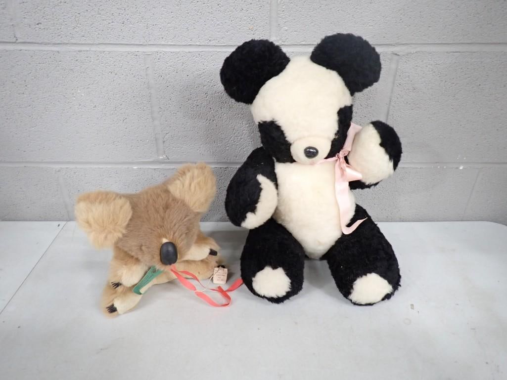 Plush Lot - Jointed Panda Bear and Koala Bear: Plush Lot - jointed Panda Bear and Koala Bear All pictures are considered part of the description and should be examined carefully by bidders. Live Auctioneers is now offering Live Shipping through th