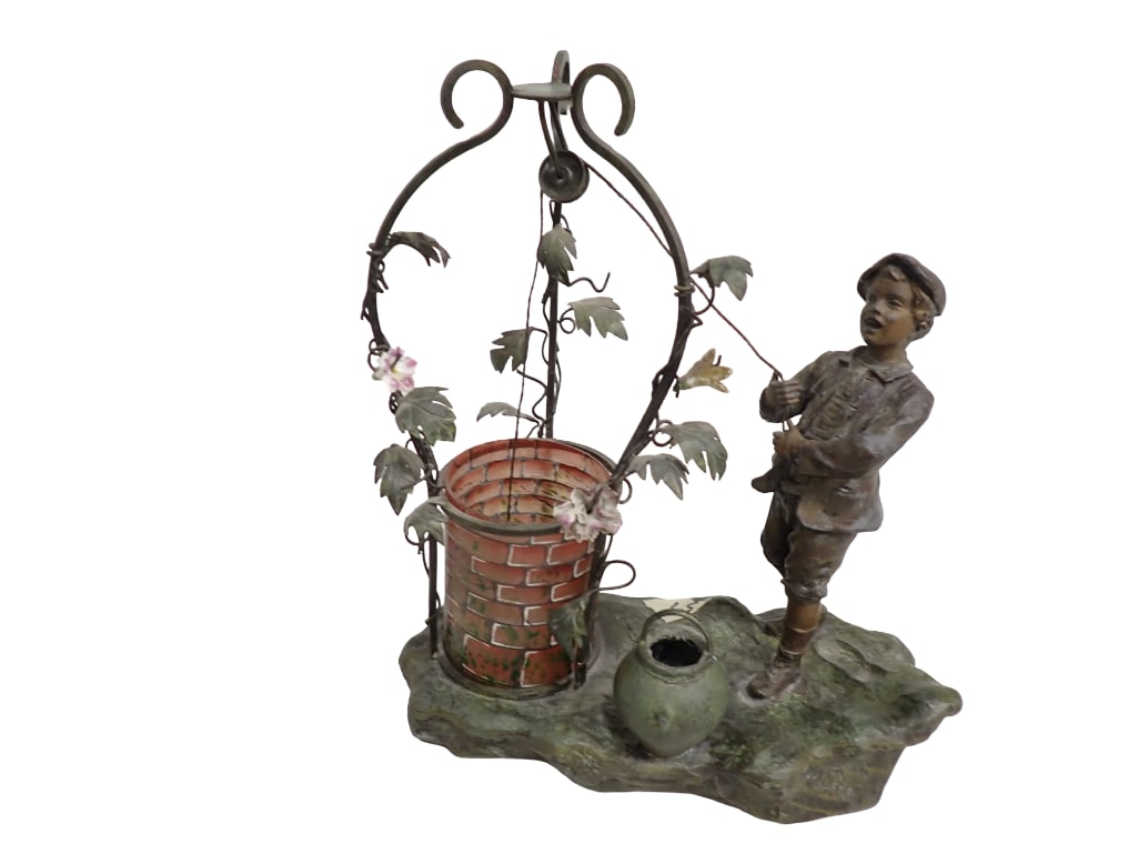 Antique Bronzed Spelter Figured Sculpture Lamp Signed "A de Ranieri" (1 of 7)