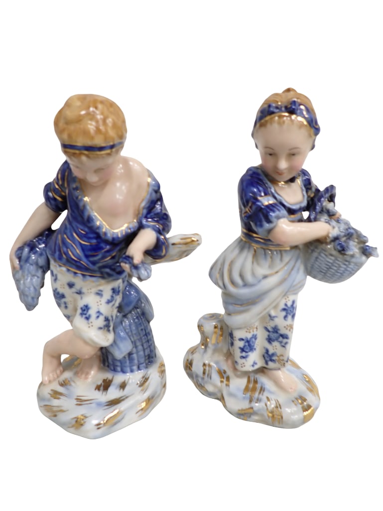 Pair of Old German Porcelain Figurines Possibly Meissen (1 of 7)
