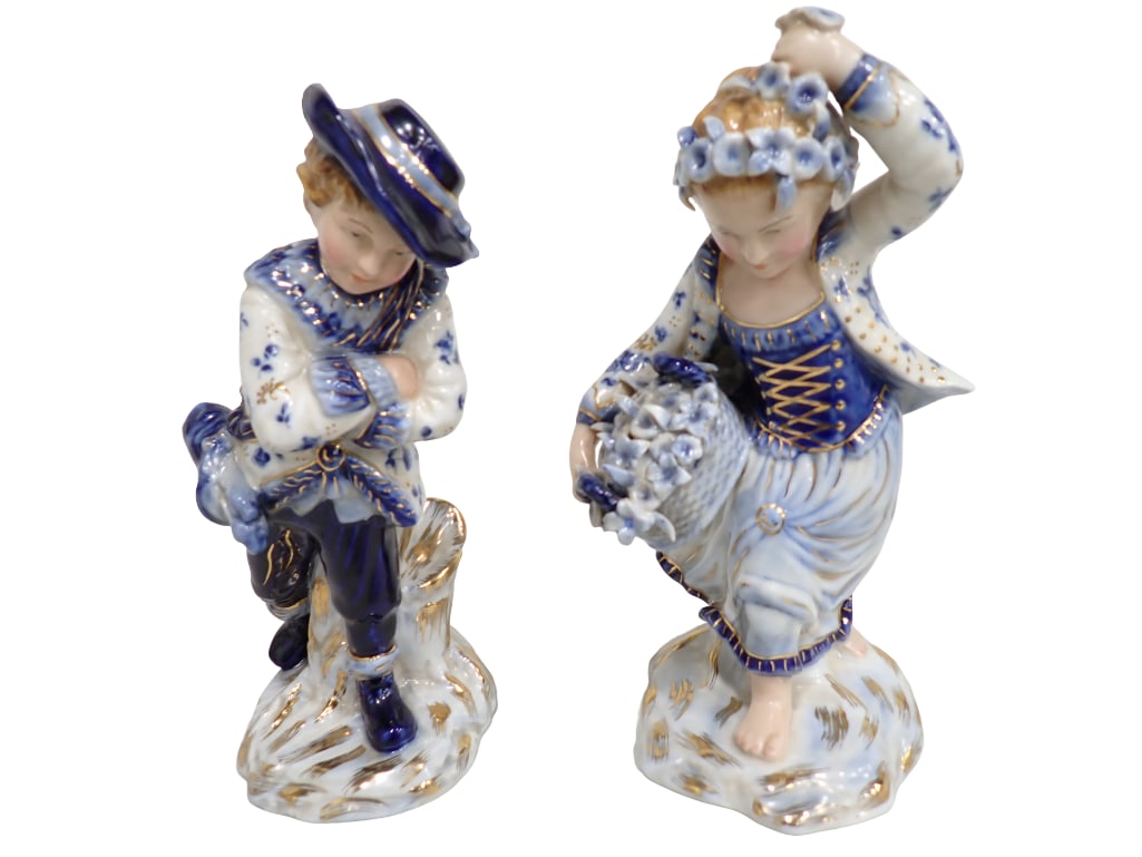 Pair of Old German Porcelain Figurines Possibly Meissen (1 of 8)