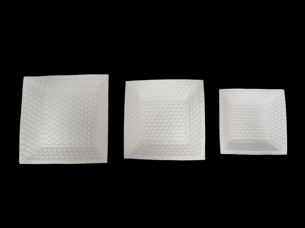 Tiffany & Co. Tiffany Weave トレイ TIFFANY & CO. Tiffany White Basket Weave Square Bowl Tray