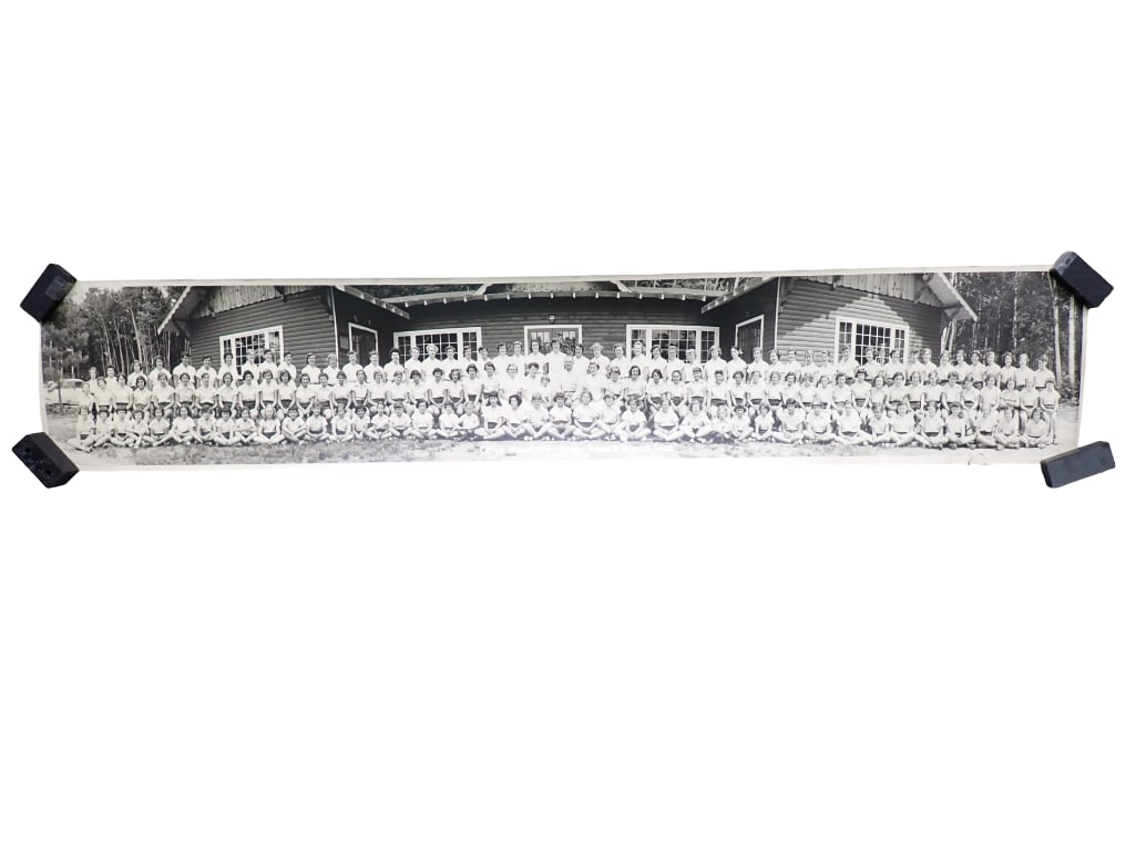 Yard Long Antique Photograph of Girls Camp Nicolet Eagle River, WI 1952  Measures 6.5"x34" (1 of 6)