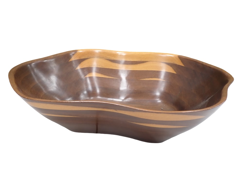 Carved Wood Bowl by Peter Petrochko 1998 Brazilian Gombera Signed and Dated 20"x12"x6" (1 of 11)