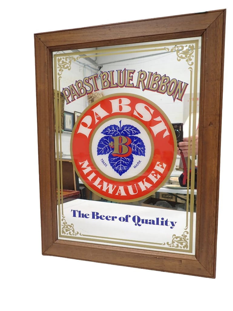 Pabst Blue Ribbon Milwaukee Beer Advertising Mirror 20"x26" (1 of 6)