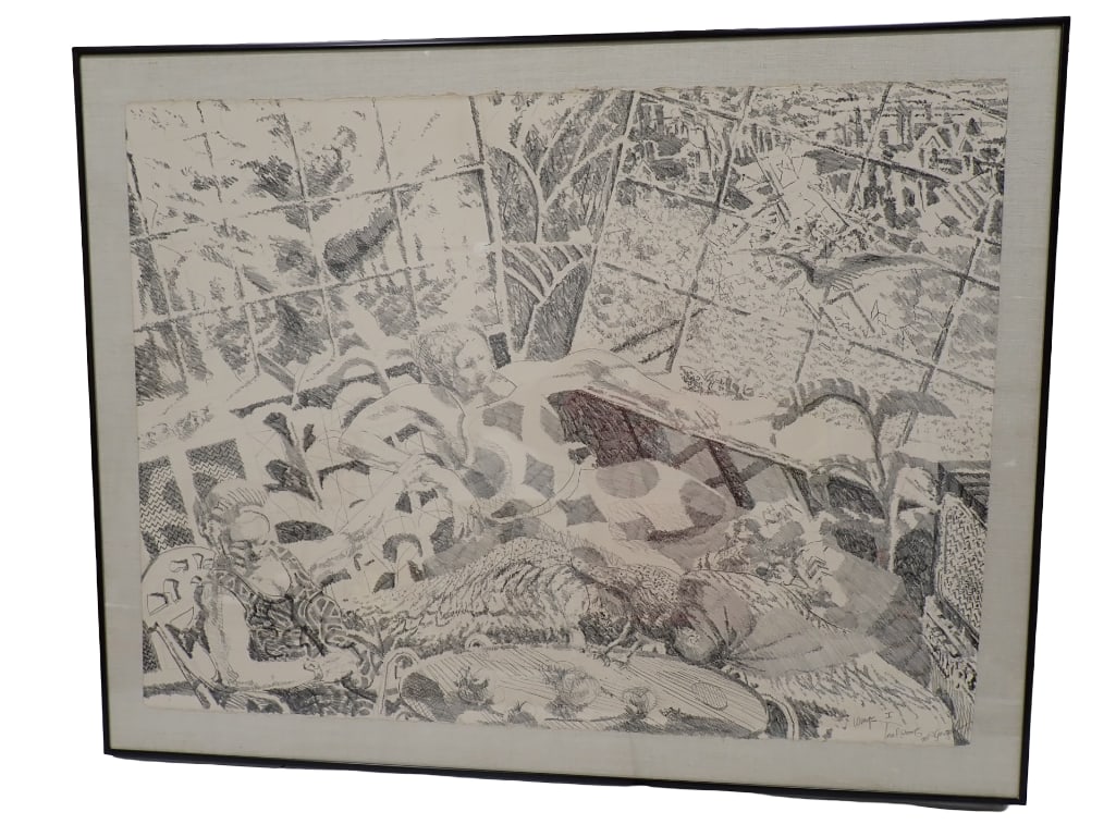 Wings I by James Mcgarrell Charcoal on Paper Artist Proof 1962 Signed Framed 34"x26": Wings I by James Mcgarrell Charcoal on Paper Artist Proof 1962 Signed Framed 34"x26" All pictures are considered part of the description and should be examined carefully by bidders. Live Aucti