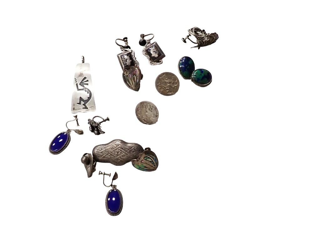 Lot of Vintage Sterling Silver Earrings and More (1 of 8)