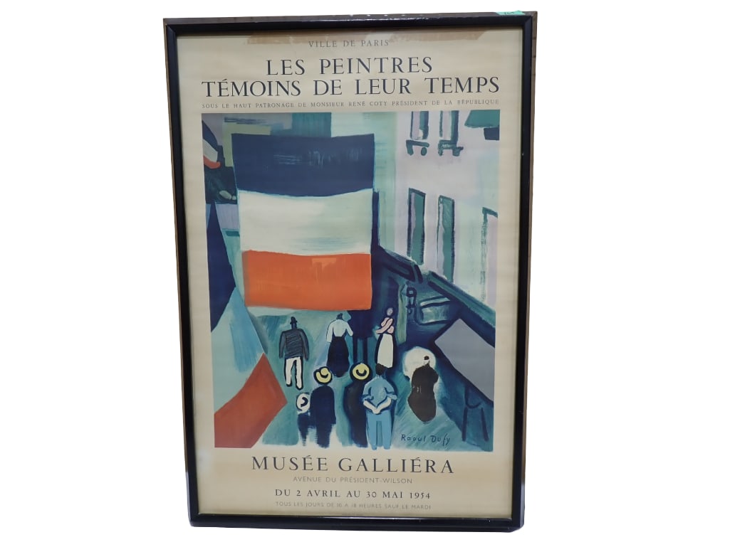 Raoul Dufy Rose Art Exhibition Poster Musee Galliera Mourlot 1954 36"x29": Raoul Dufy Rose Art Exhibition Poster Musee Galliera Mourlot 1954 20"x30" All pictures are considered part of the description and should be examined carefully by bidders. Live Auctioneers is n