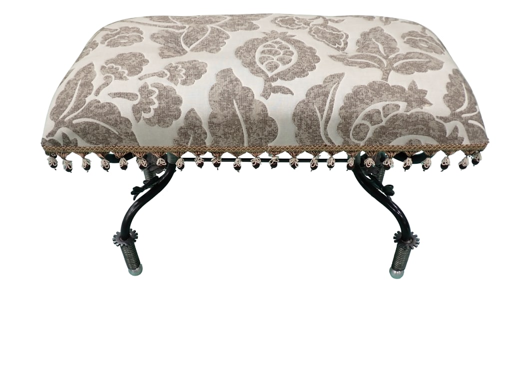 Modernist Hall Bench with Iron Base 32"x16"x22" Tall: Modernist Hall Bench with Iron Base 32"x16"x22" Tall All pictures are considered part of the description and should be examined carefully by bidders. Live Auctioneers is now offering Live 