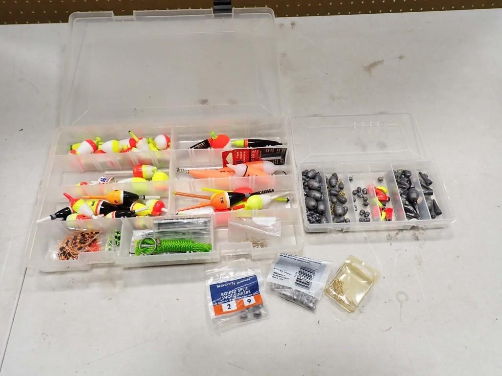 Lot of Fishing Bobbers, Sinkers, and More: Lot of Fishing Bobbers, Sinkers, and More All pictures are considered part of the description and should be examined carefully by bidders. Live Auctioneers is now offering Live Shipping through them. 