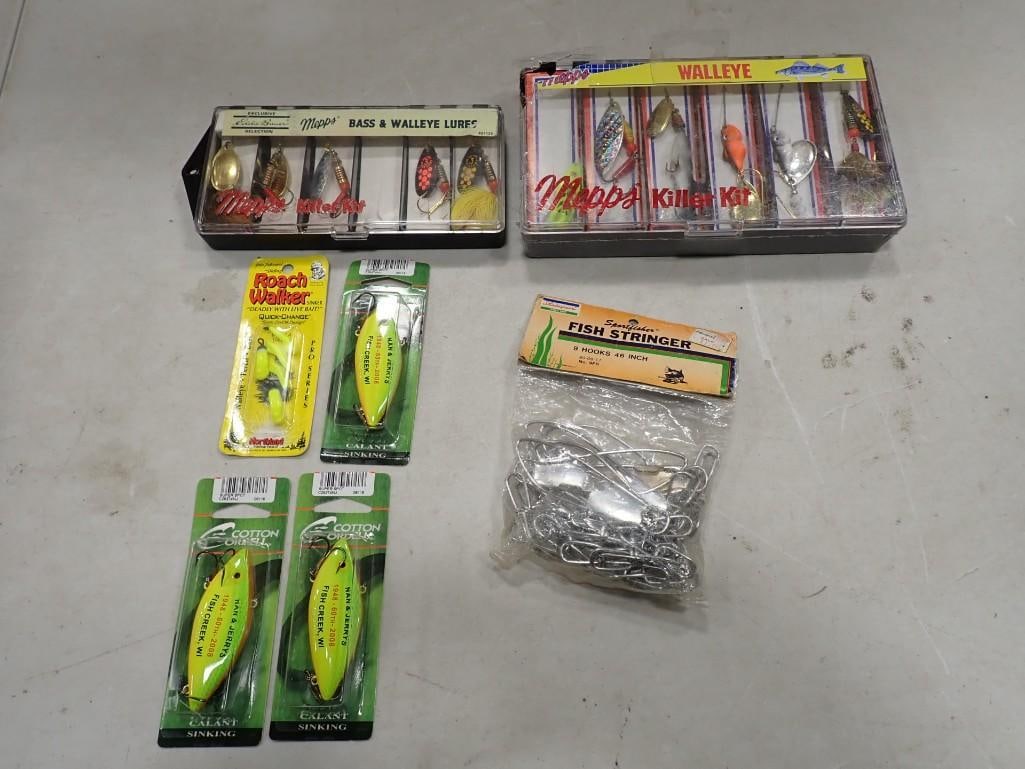 Vintage Mepps Killer Kit, Mepp's Bass & Walleye Lures, New in Package Crankbaits, Fish Stringer, etc (1 of 5)