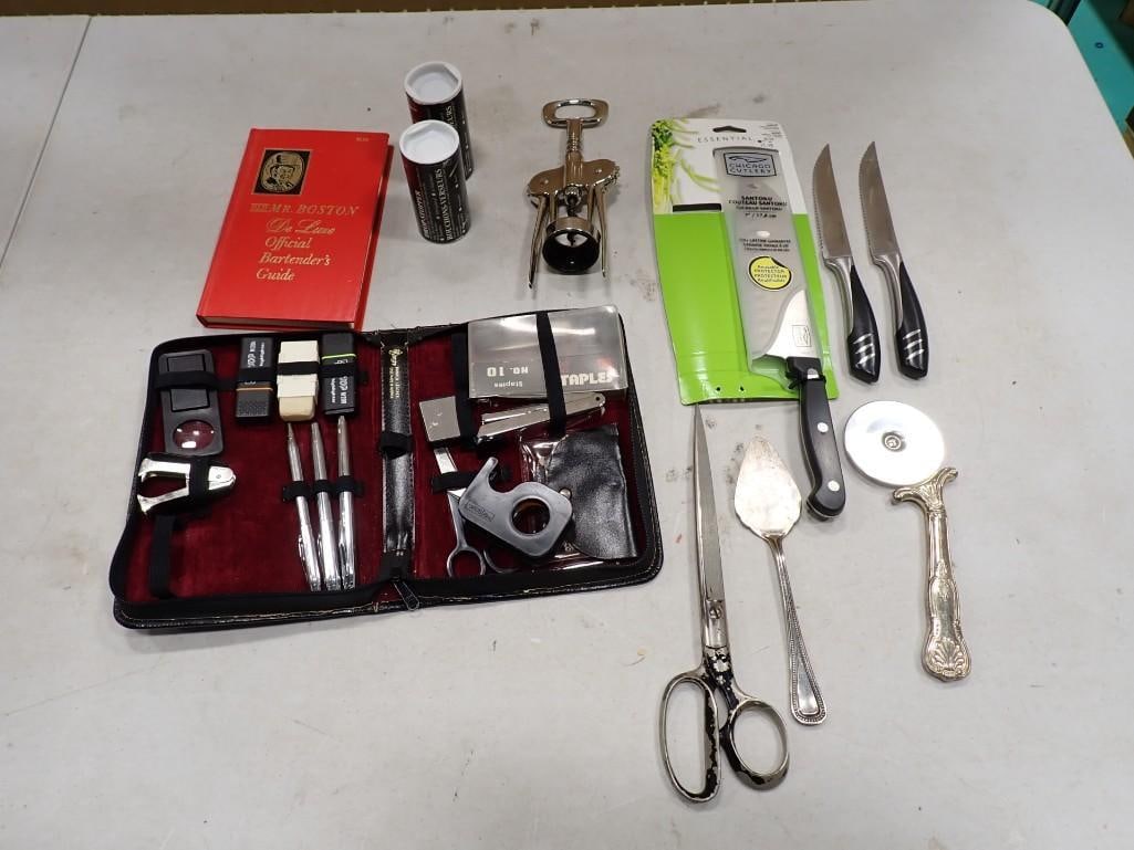 Chicago Cutlery Knife, Wine Opener, Bartender Guide, and More: Chicago Cutlery Knife, Wine Opener, Bartender Guide, and More All pictures are considered part of the description and should be examined carefully by bidders. Live Auctioneers is now offering Live Shi