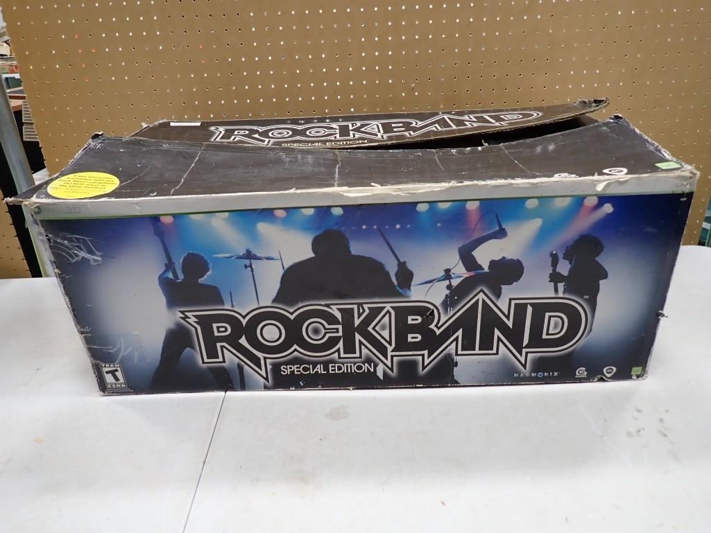 Rockband Special Edition for Xbox 360: Rockband Special Edition for Xbox 360. Comes with game, guitar, drums, and mic. Condition: untested All pictures are considered part of the description and should be examined carefu