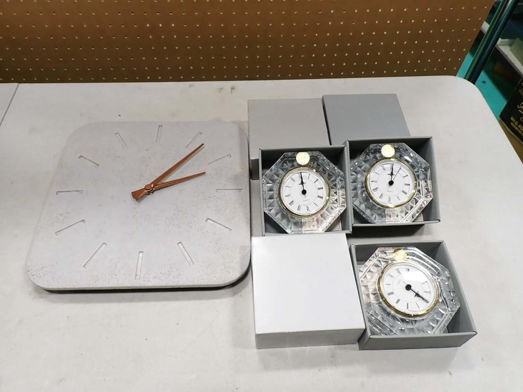 Modern Wall Clock and 3 New Crystal Clocks (1 of 8)