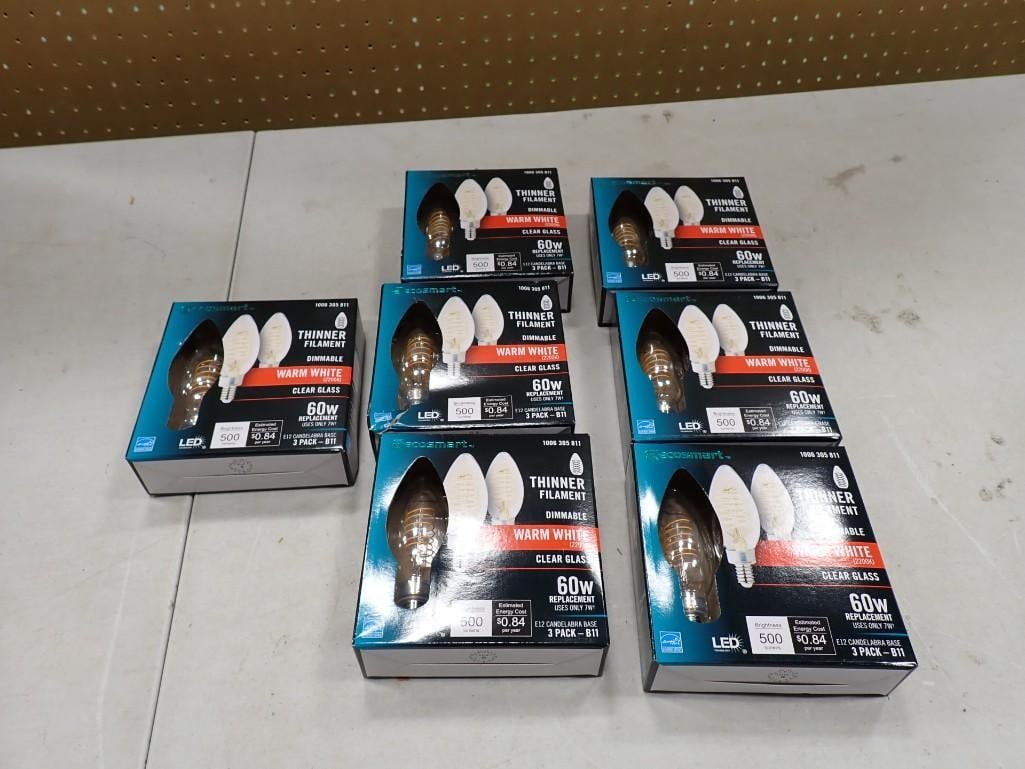 21 Ecosmart Dimmable Soft White 60W Candelabras Base Light Bulbs New in Box (1 of 4)
