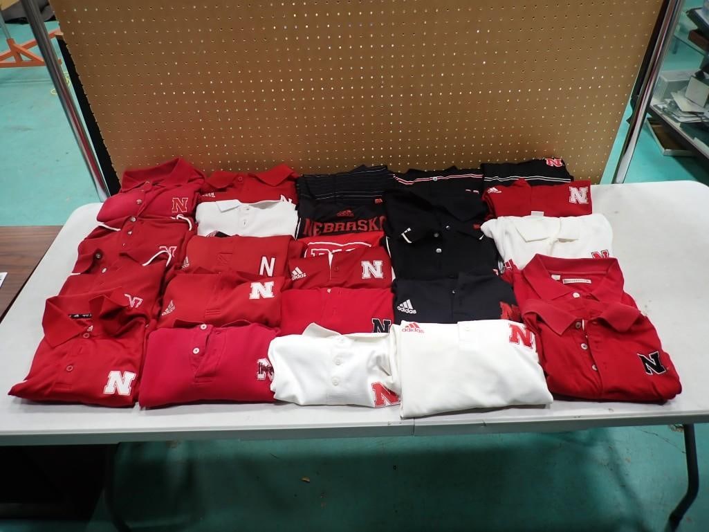 Lot of 25+ Univ of Nebraska Cornhuskers Polo Shirts Mostly Large and Some Medium (1 of 10)
