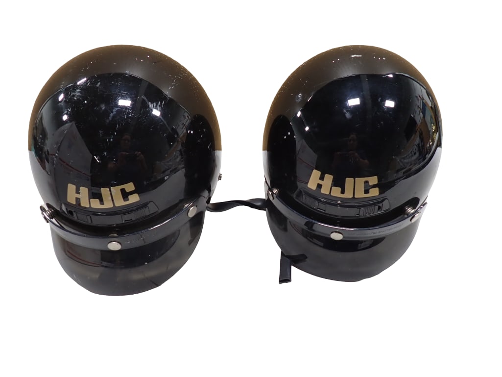 Lot of 2 HJC CL-5 Motorcycle Helmets Black Snell MM95 DOT Size Medium and Large (1 of 4)