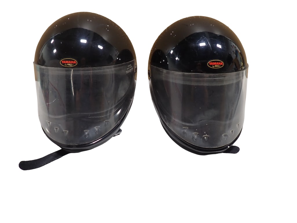 Lot of 2 Yamaha by Bell DOT Motorcycle Helmets Black Size XXL: Lot of 2 Yamaha by Bell DOT Motorcycle Helmets Black Size XXL All pictures are considered part of the description and should be examined carefully by bidders. Live Auctioneers is now offering Live Shi