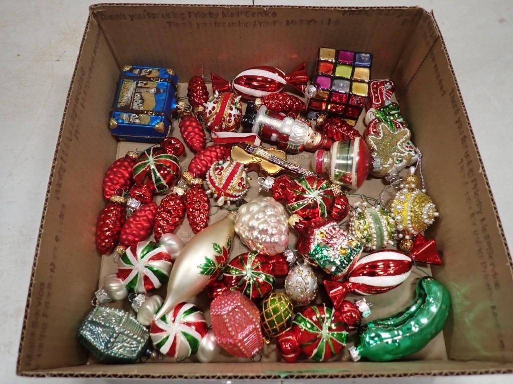 Lot of Old World Christmas Glass Ornaments and More: Lot of Old World Christmas Glass Ornaments and More All pictures are considered part of the description and should be examined carefully by bidders. Live Auctioneers is now offering Live Shipping thro