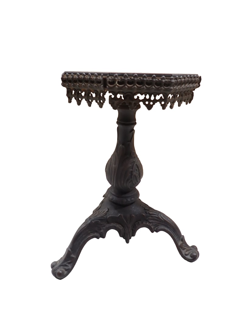 Antique Ornate Cast Iron Base Plant Stand or Small Table (1 of 5)