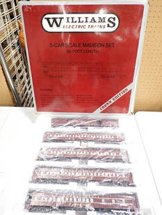 Williams Crown Edition 5 Car Scale Madison Set Train Set 80 Foot Length New in Box: Williams Crown Edition 5 Car Scale Madison Set Train Set 80 Foot Length New in Box All pictures are considered part of the description and should be examined carefully by bidders. Live