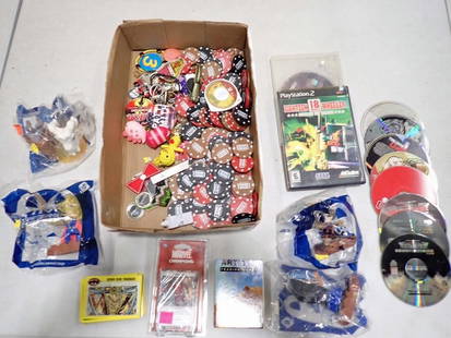 Toys and Video Games Lot incl Eighteen Wheeler Game for Playstation 2,: Toys and Video Games Lot incl Eighteen Wheeler Game for Playstation 2, Command & Conquer, Red Alert Counterstrike, etc plus smalls, Morton's Steakhouse Poker Chips, Trading Cards, etc All