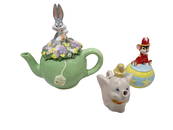 Warner Bros Bugs Bunny Teapot, Disney Dumbo Creamer and Timothy Mouse Sugar Bowl