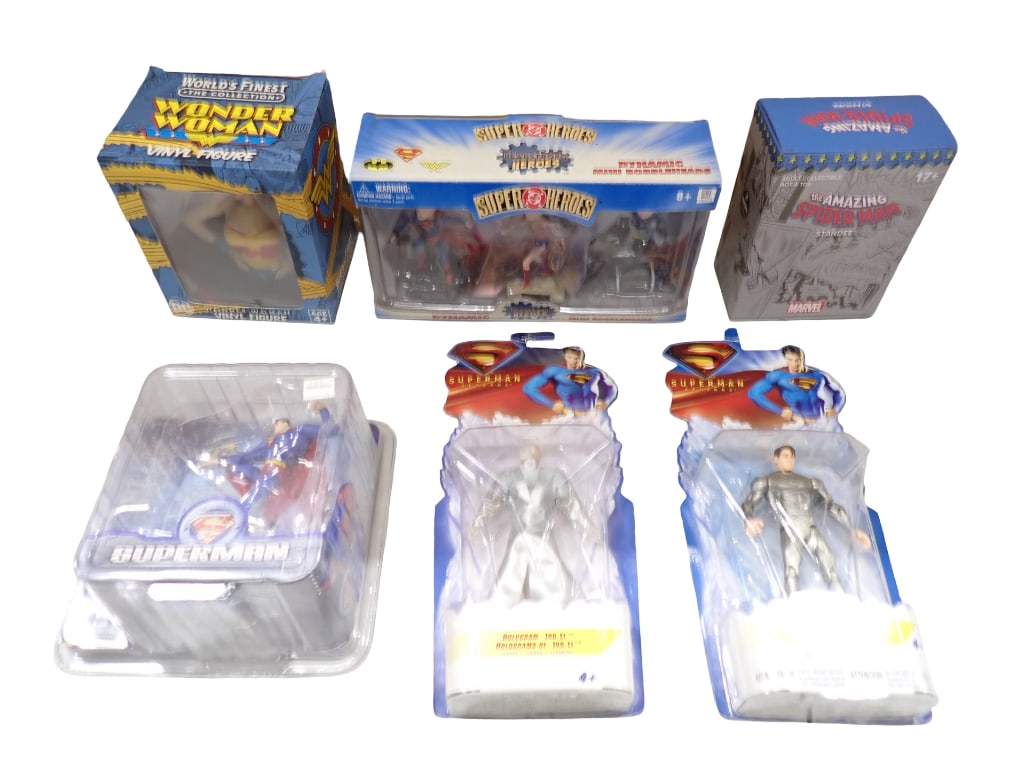 Toy Lot incl World's Finest The Collection Wonder Woman Vinyl Figure, Superman Action Figures, (1 of 6)
