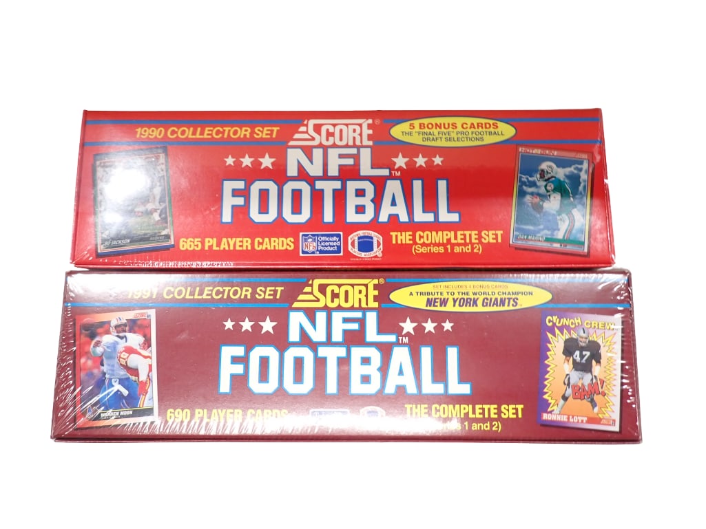 2 Factory Sealed Boxes Score NFL Football Cards incl 1990 and 1991 Collector Sets (1 of 6)