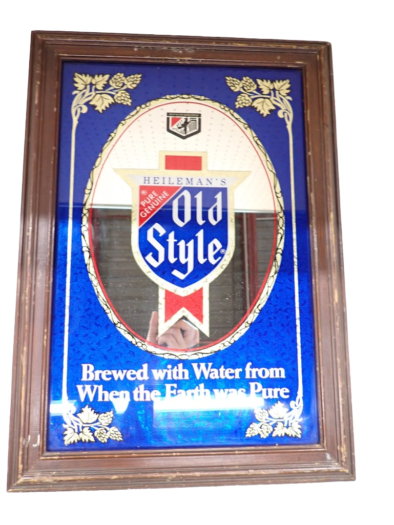 Old Style Beer Framed Bar Mirror (1 of 4)