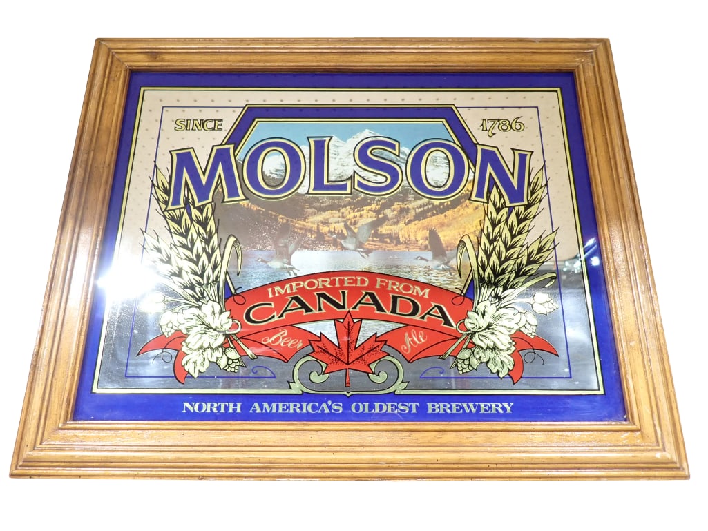 Molson Beer Framed Bar Mirror (1 of 4)