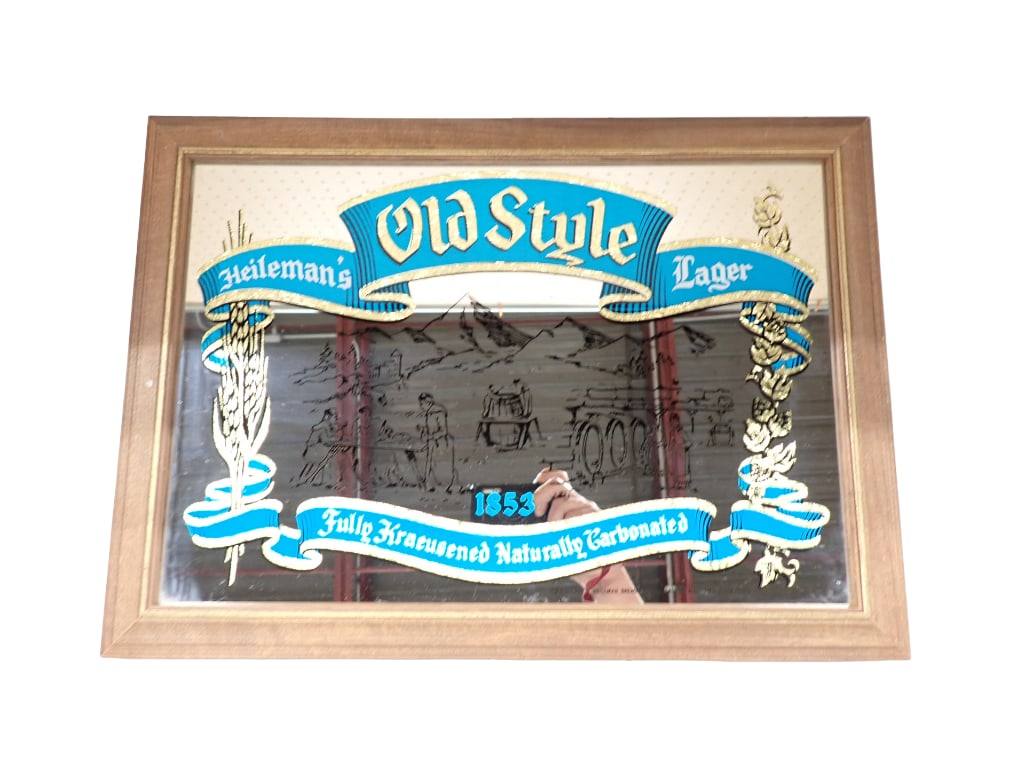 Vtg 1981 Old Style Beer Bar Mirror (1 of 5)
