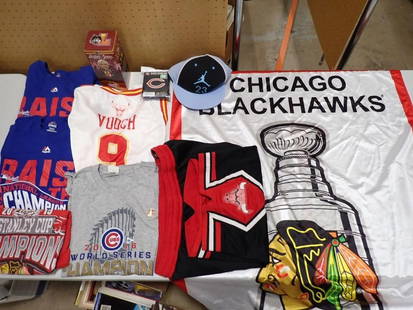 Chicago Sports Lot including Sister Jean, Michael Jordan, Bulls, Blackhawks, Cubs, Bears, etc.: Chicago Sports Lot including Sister Jean, Michael Jordan, Bulls, Blackhawks, Cubs, Bears, etc. All pictures are considered part of the description and should be examined carefully by bidders. Live