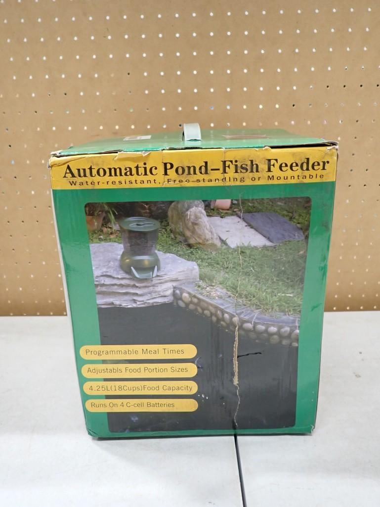 Automatic Pond - Fish Feeder: Automatic Pond - Fish Feeder All pictures are considered part of the description and should be examined carefully by bidders. Live Auctioneers is now offering Live Shipping through them. This is