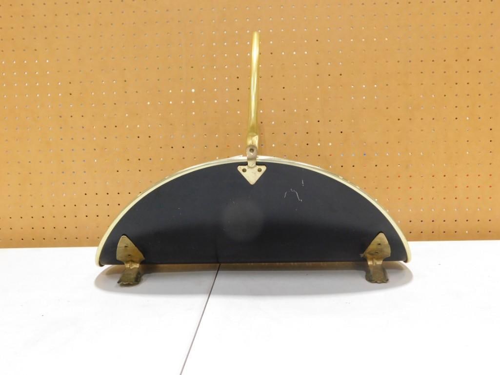 Vintage Black Metal and Brass Clawfoot Fire Wood Holder (1 of 7)