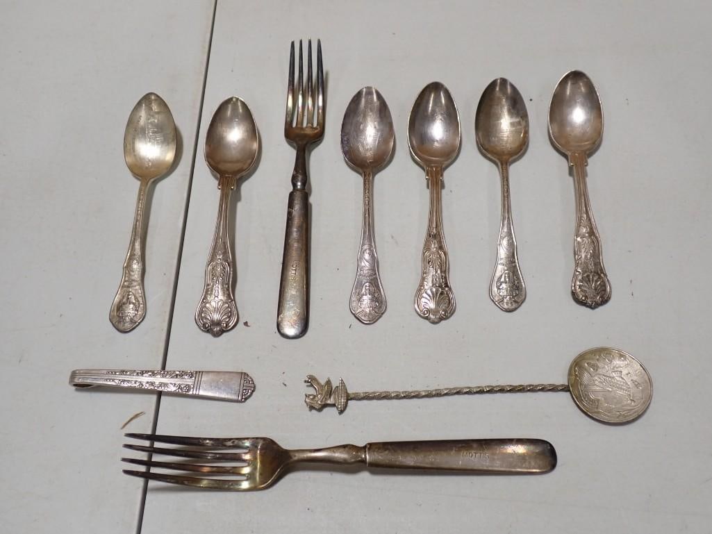 Spoons, etc incl Chicago World's Fair a Century of Progress Spoon, Silver Plated Spoons, etc (1 of 12)