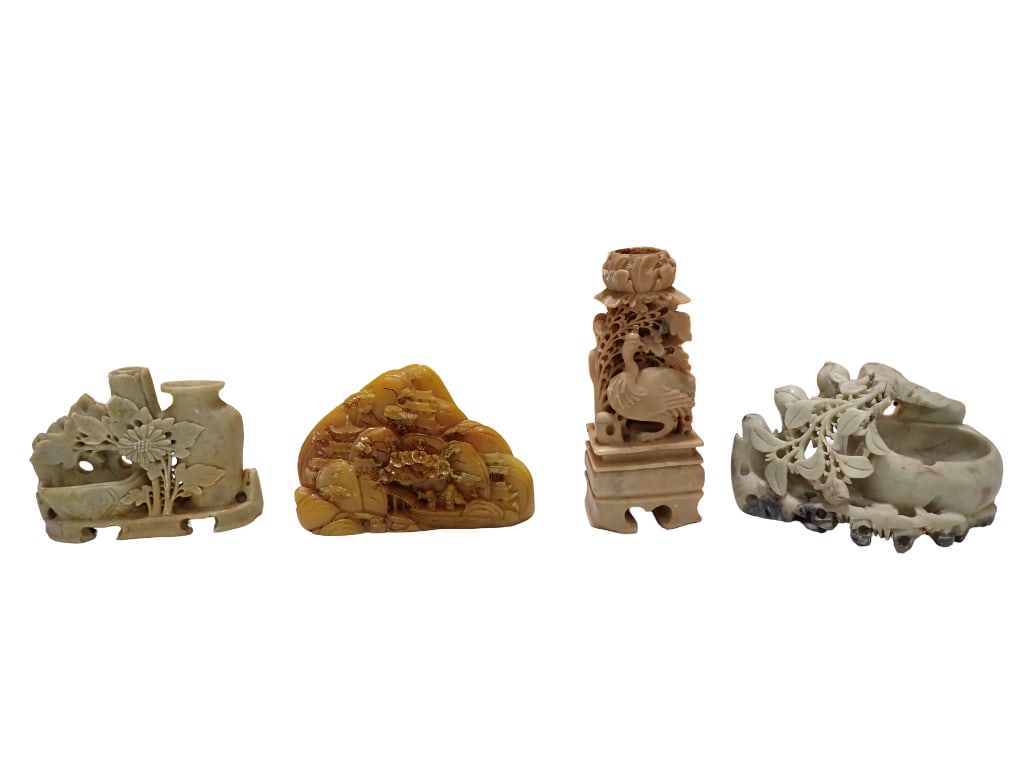 4 Carved Stone Asian Style Figures or Statues Very Detailed (1 of 11)