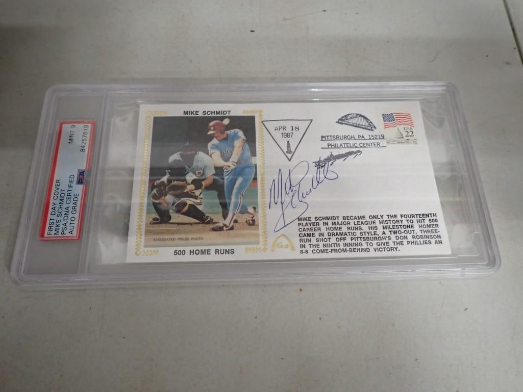 PSA Graded Mint 9 First Day Cover Mike Schmidt Autographed Envelope (1 of 5)