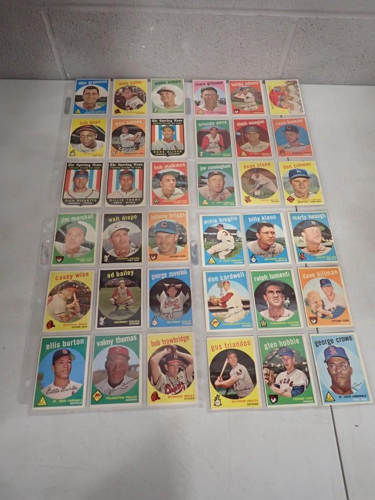 Lot of 36 Topps Baseball Cards from 1959 (1 of 7)