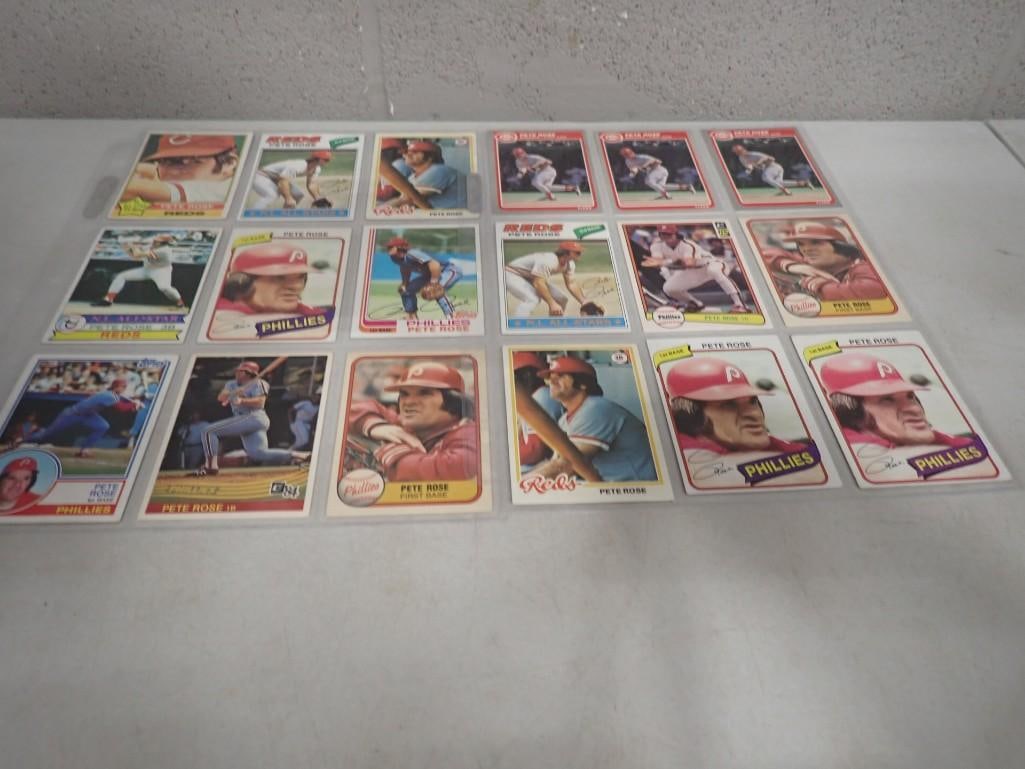 Lot of Pete Rose Baseball Cards spanning 1976-1985 (1 of 5)