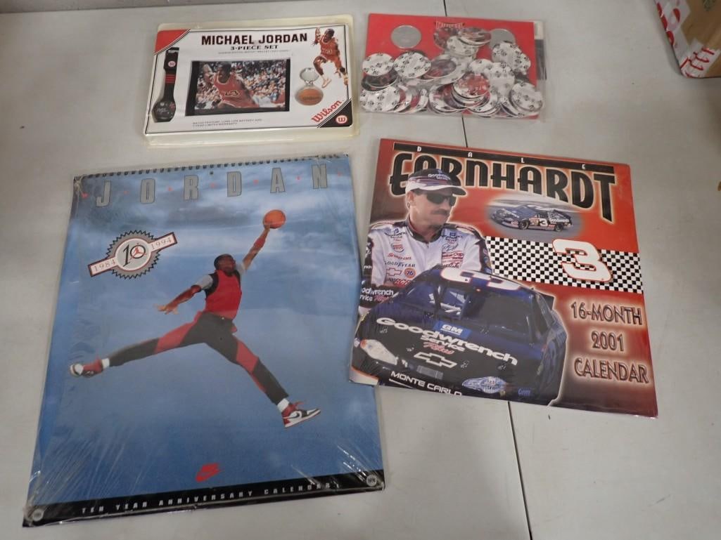 Michael Jordan Lot including Wilson 3 Piece Set with Watch, Keychain, plus Nike Calendar, Slammers (1 of 5)