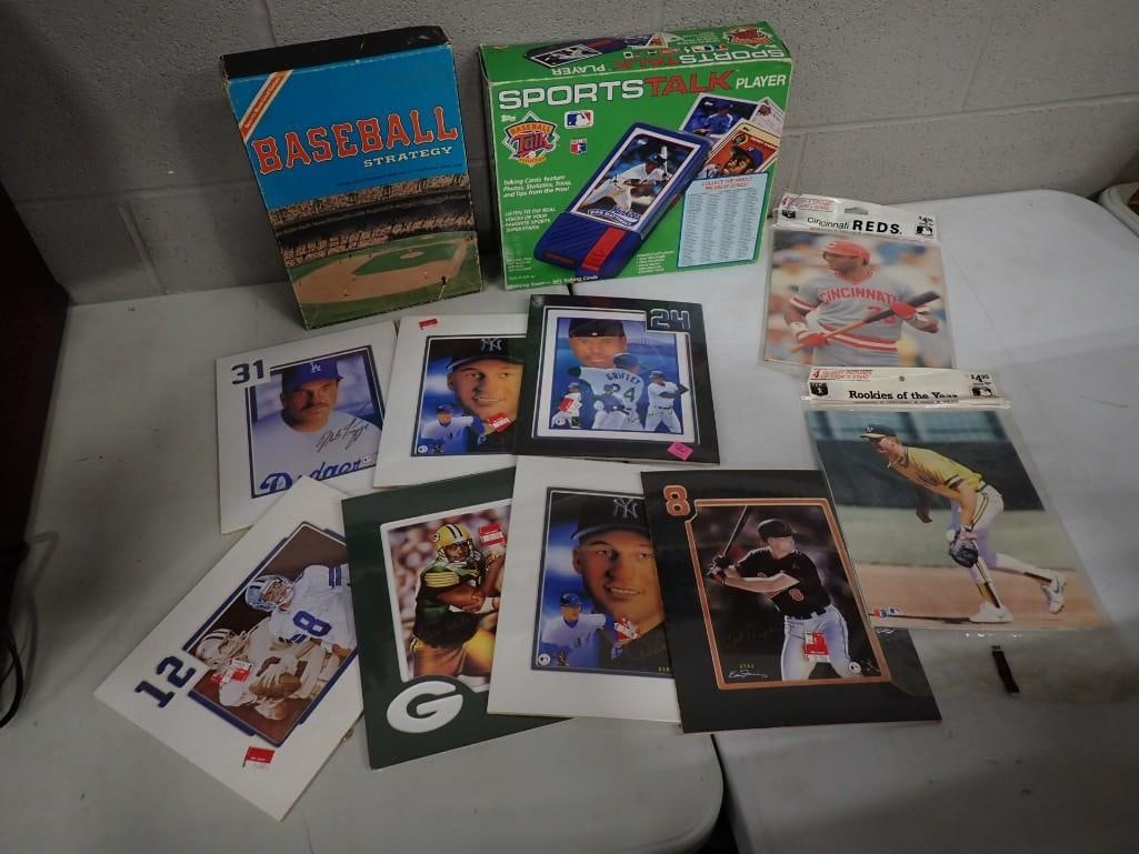 Sports lot including Baseball and Football 8x10" Pictures, plus Topps Baseball Sports Talk Player an (1 of 7)